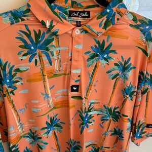 Bad Birdie Men's Tropical Orange Polo